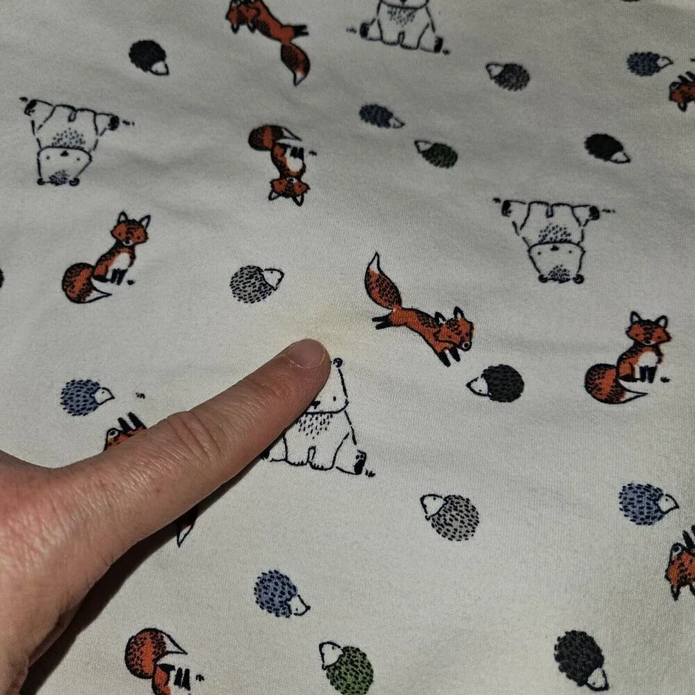 Woodland Animals 100% Cotton Baby Blanket Fox Bear Porcupine 27x28 Sears Kmart